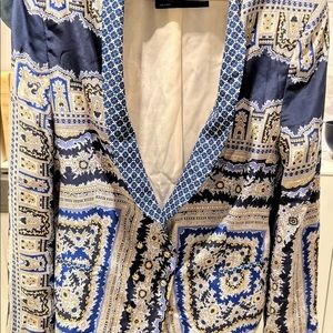 ZARA Mulberry Silk Blazer Blue